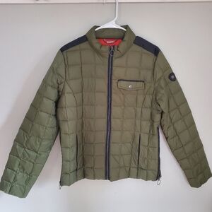 Etage Puffer Quilted Light Down Green Jacket Size 8